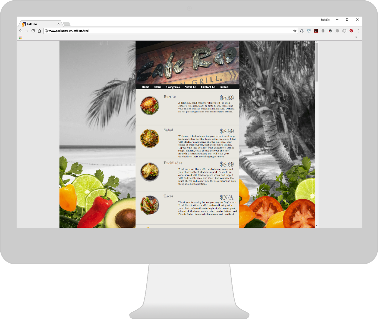 Cafe Rio Online Menu